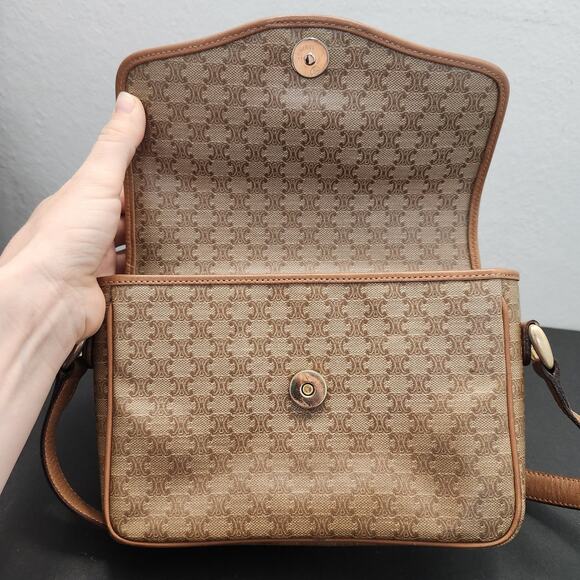 Authentic CELINE Vintage Shoulder Bag In Monogram Luxury Designer 90's - Picture 3 of 13